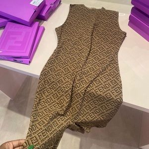 Fendi x Skims SLEEVELESS MID THIGH BODYSUIT